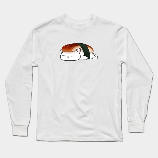 Chubby Cat Unagi Sushi Long Sleeve T-Shirt by Takeda_Art